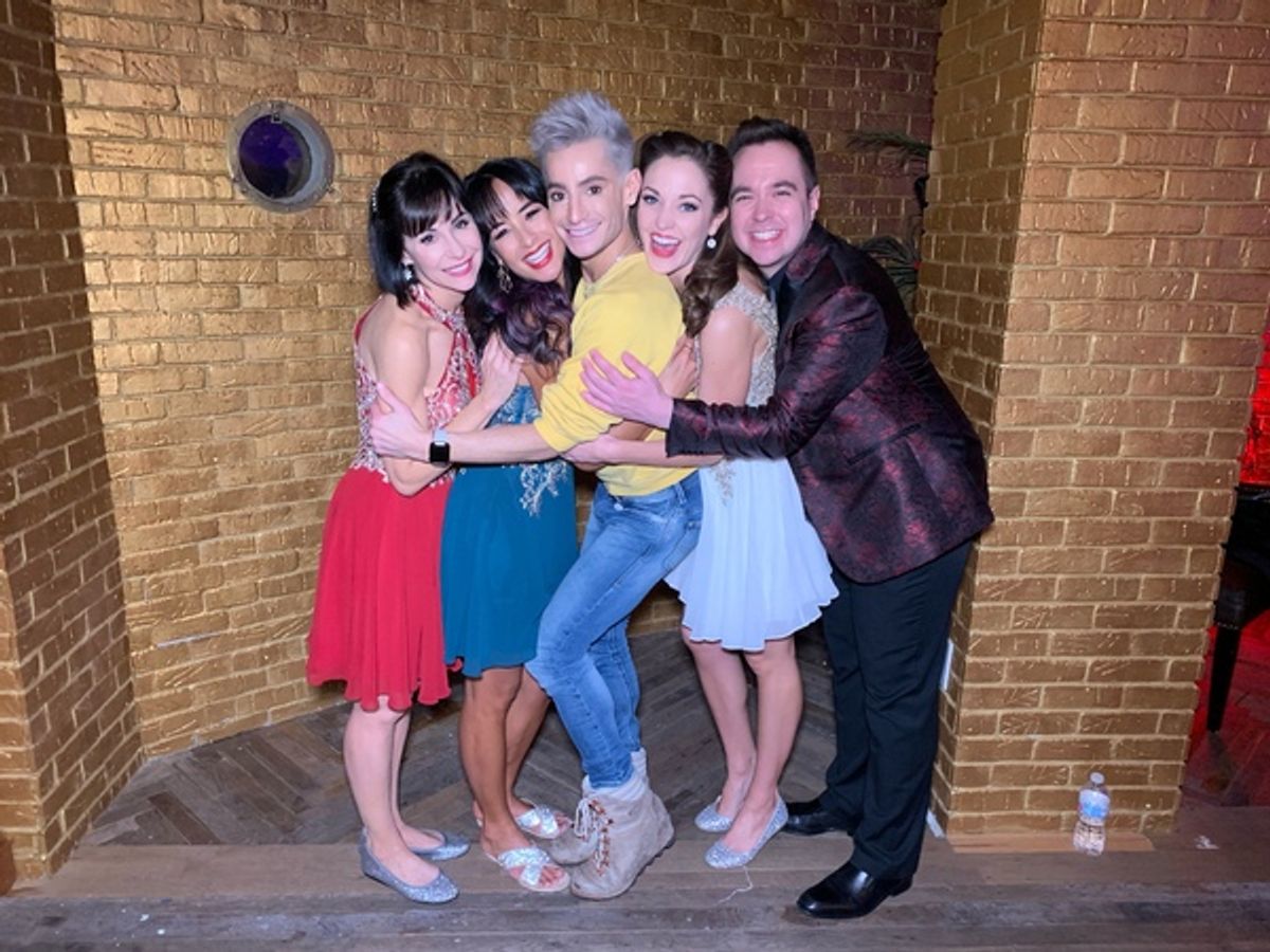Frankie James Grande,  Courtney Reed, and Laura Osnes, Susan Egan, and Benjamin Rauhala at 