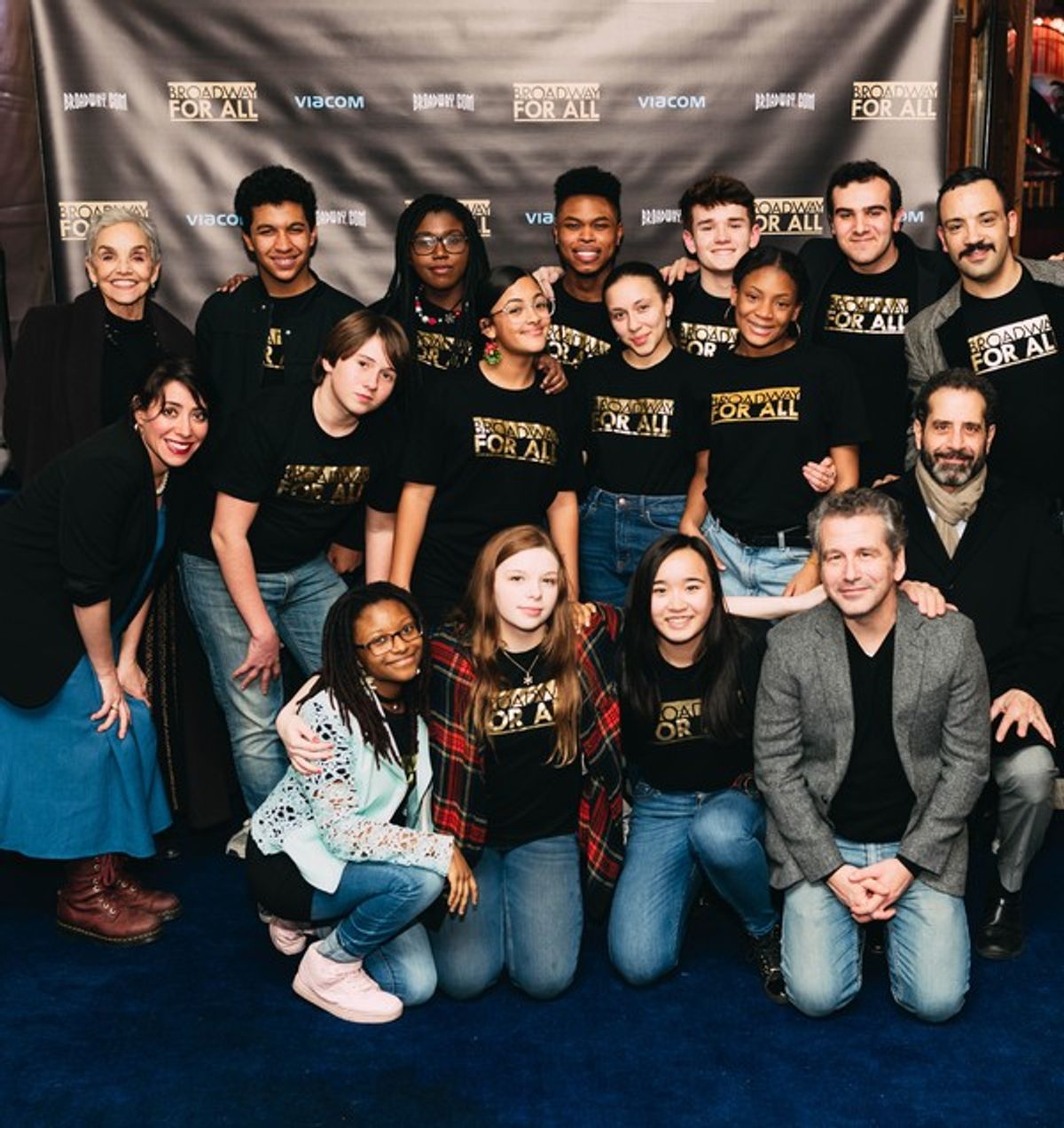 Brooke Adams, Rachel Chavkin, David Cromer, Tony Shalhoub, and Osh Ghanimah with the BROADWAY FOR ALL Students at 