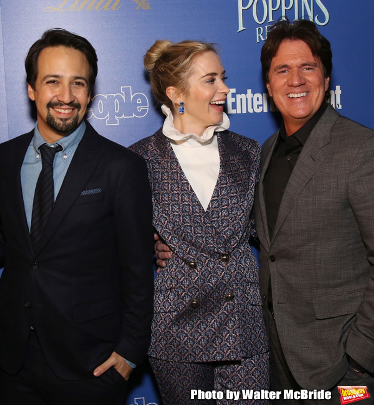 Lin-Manuel Miranda, Emily Blunt and Rob Marshall  at 