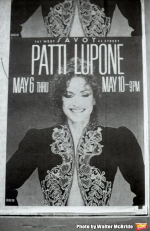 Patti LuPone poster billboard for 'Patti LuPone at the Savoy May 6 - May 10 on May 1, 1981' in Times Square in New York City. @ BroadwayWorld Patti LuPone poster billboard for 'Patti LuPone at the Savoy May 6 - May 10 on May 1 Photo