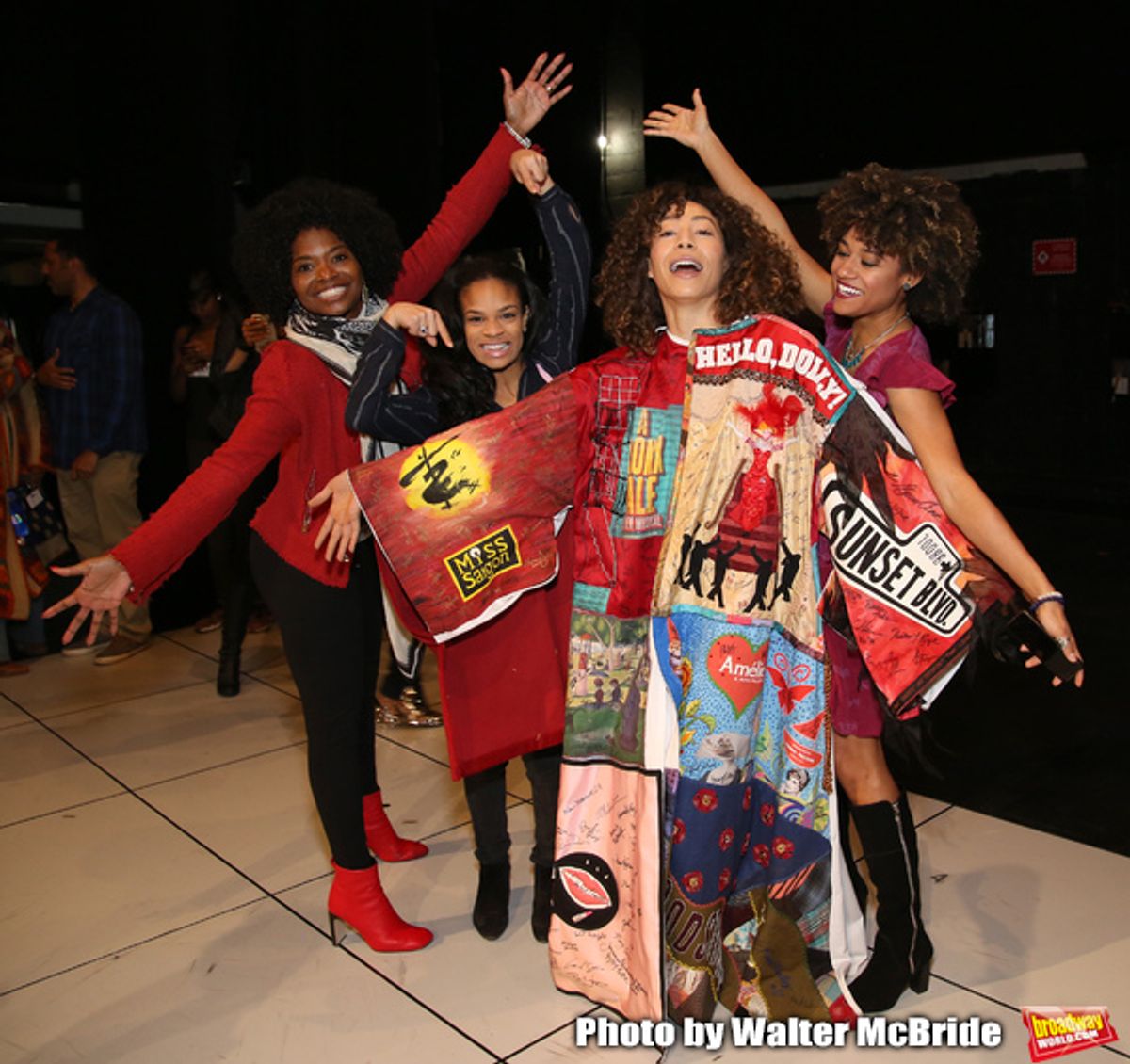 Afra Hines with LaChanze, Storm Lever and Ariana DeBose during the Opening Night Actors' Equity Legacy Robe Ceremony honoring  Afra Hines for 'Summer:The Donna Summer Musical at Lunt-Fontanne Theatre on April 23, 2018 in New York City. at 