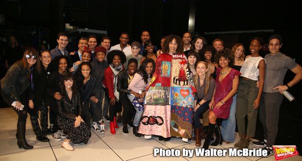 Afra Hines with the cast during the Opening Night Actors' Equity Legacy Robe Ceremony Photo