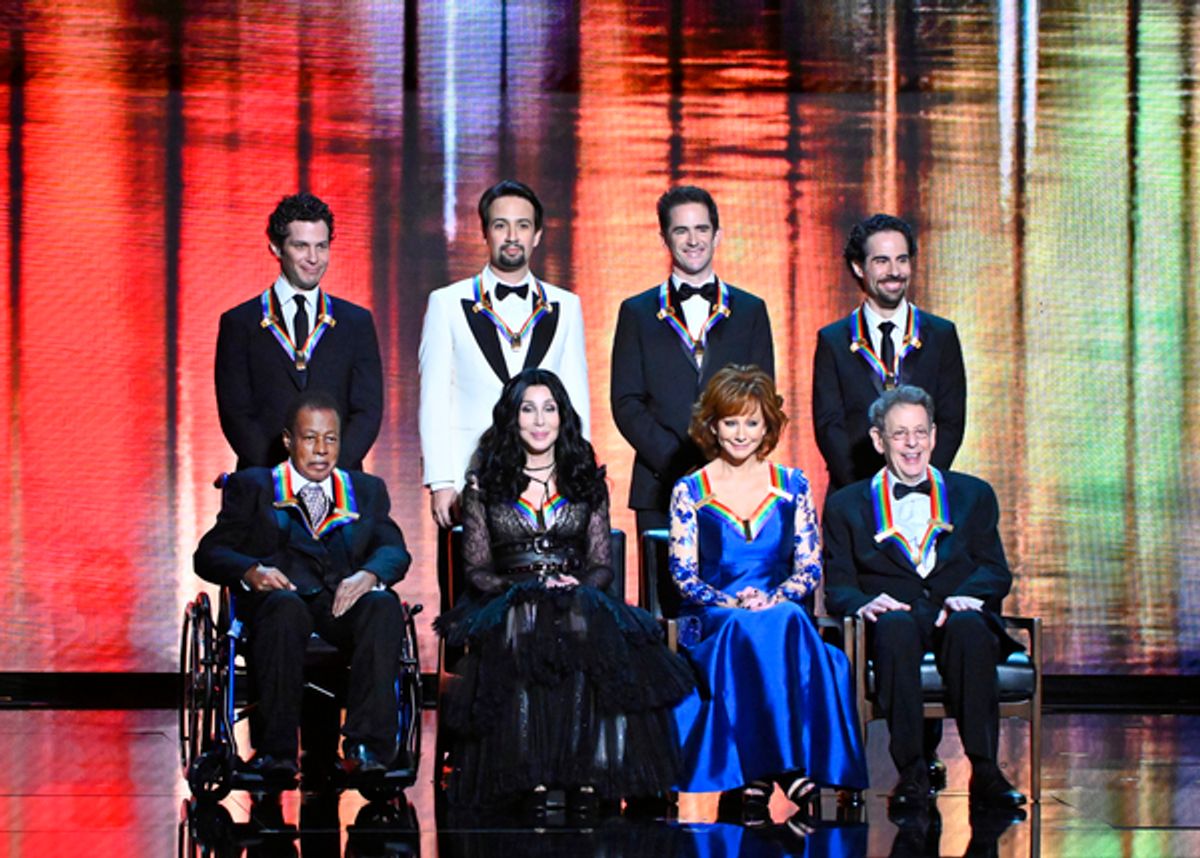 Thomas Kail, Lin-Manuel Miranda, Andy Blankenbuehler and Alex Lacamoire, Wayne Shorter, Cher, Reba McEntire, and Philip Glass at 