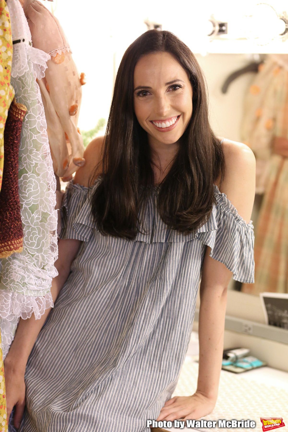 Brittany Pollack in her dressing room during her Broadway Debut in 'Carousel' photo shoot at the Imperial Theatre on May 23, 2018 in New York City. at 