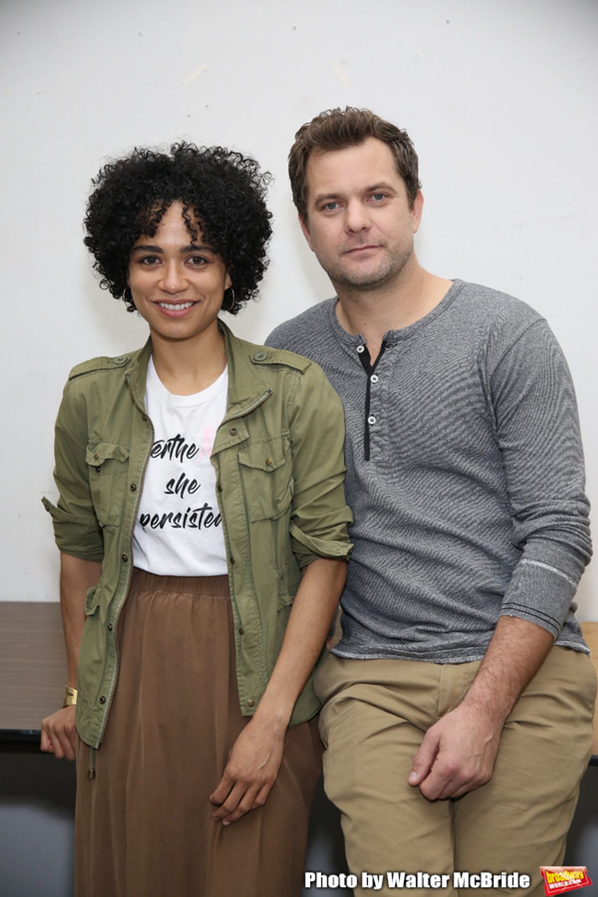 Lauren Ridloff and Joshua Jackson attends the cast photo call for the Broadway Revival of  'Children of a Lesser God' on February 22, 2018 at the Roundabout Rehearsal Studios in New York City. at 