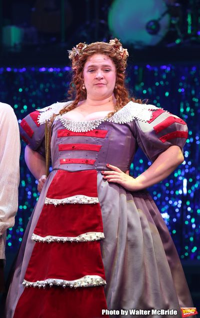 Bonnie Milligan performs during a special curtain call at Broadway's 'Head Over Heels Photo