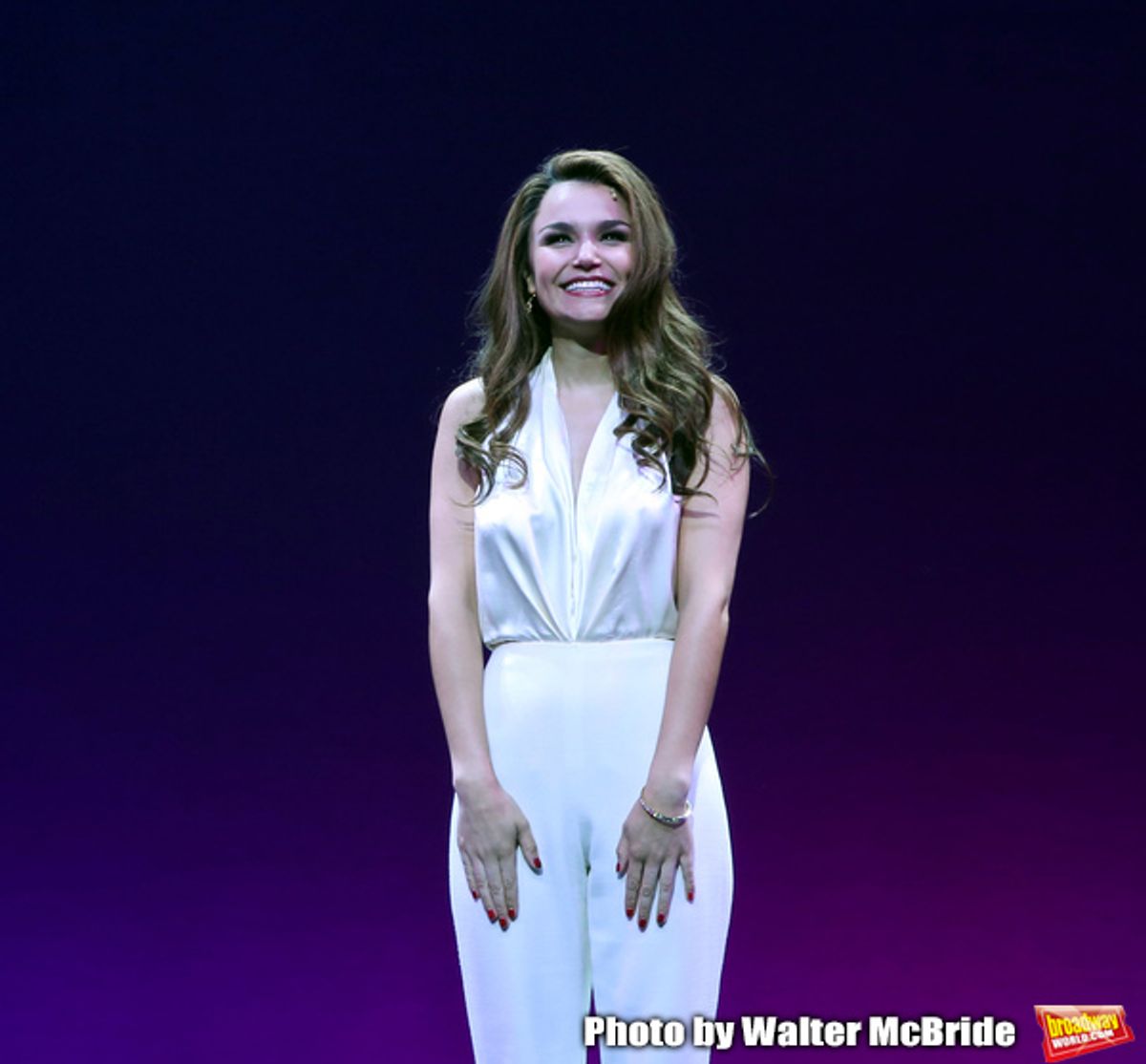 Samantha Barks during the Curtain Call for the Garry Marshall Tribute Performance of 'Pretty Woman:The Musical' at the Nederlander Theatre on August 2, 2018 in New York City. at 