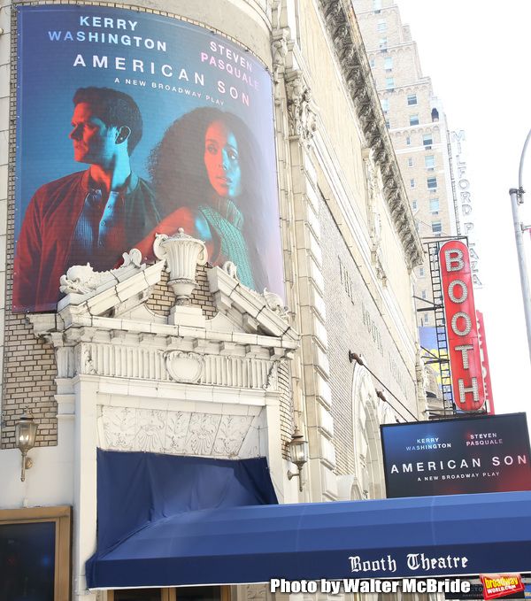 Theatre Marquee unveiling for Kerry Washington and  Steven Pasquale starring in 'Amer Photo
