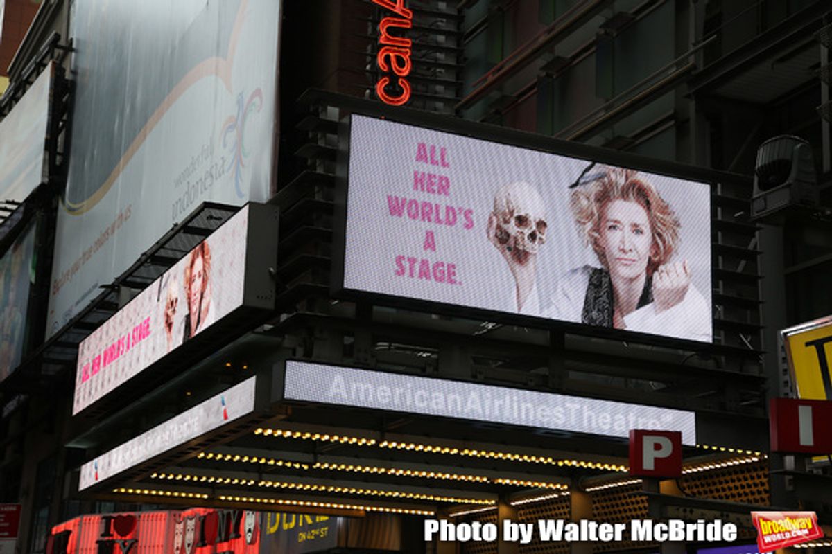 Theatre Marquee for Theresa Rebeck's new play 'Bernhardt/Hamlet' starring Janet McTeer on September 7, 2018 at the American Airlines Theatre in New York City. at 