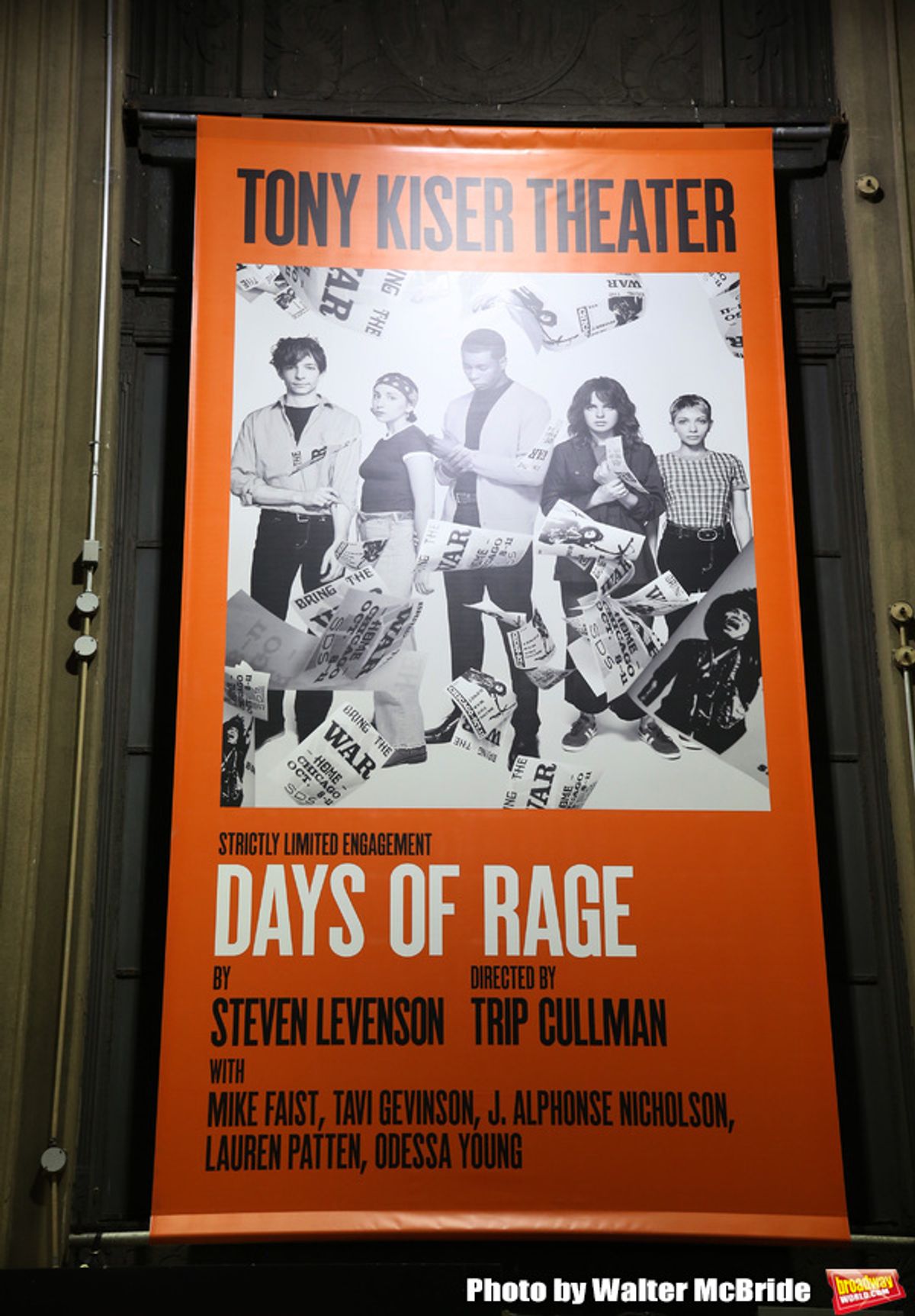 Theatre Marquee for the Second Stage Production of 'Days Of Rage' at Tony Kiser Theater on October 30, 2018 in New York City. at 