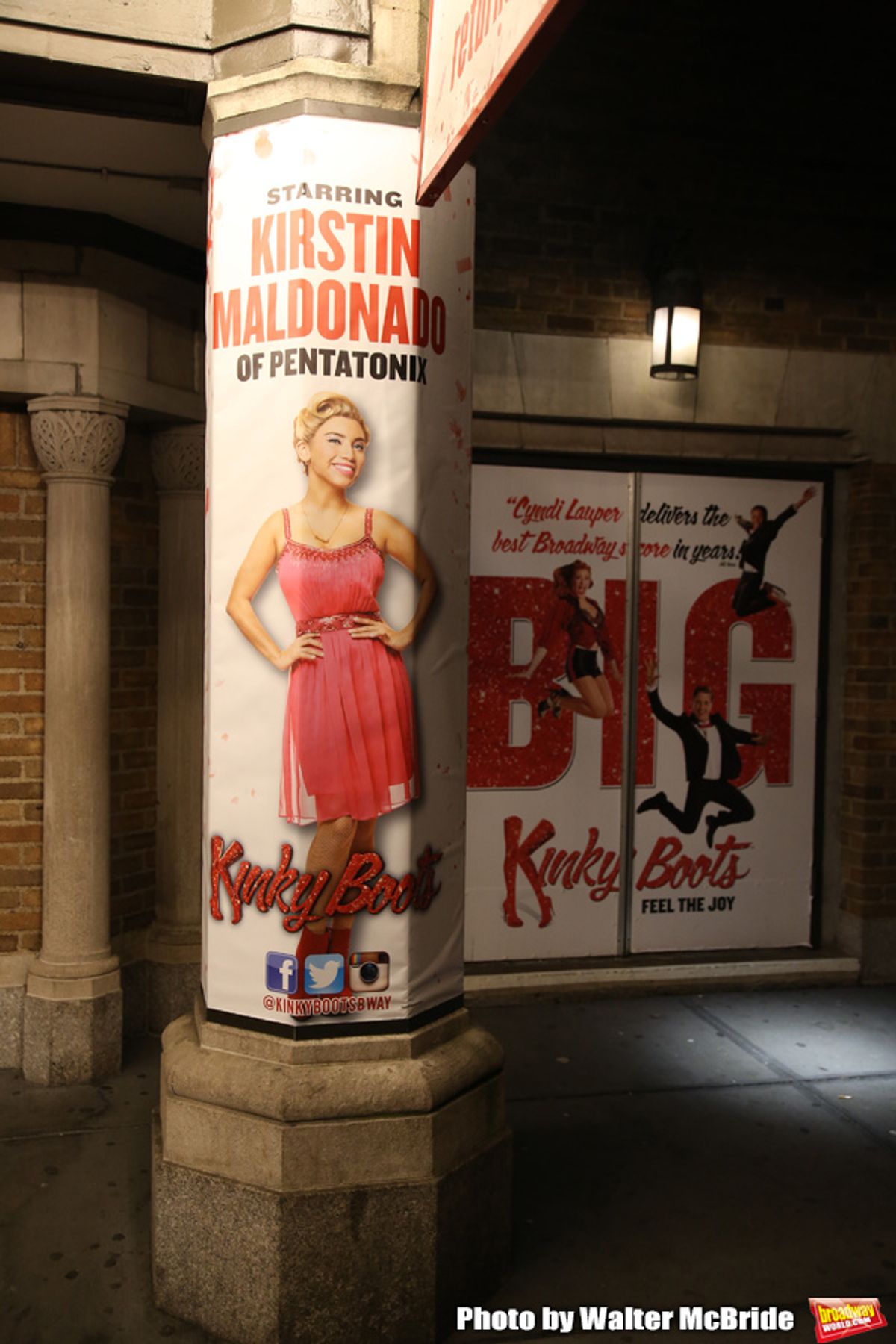 Theatre Marquee for Wayne Brady's return to 'Kinky Boots' on Broadway also starring Jake Shears of the Scissor Sisters and Kristin Maldonado of Pentatonix on March 5, 2018 at the Hirschfeld Theatre in New York City. at 