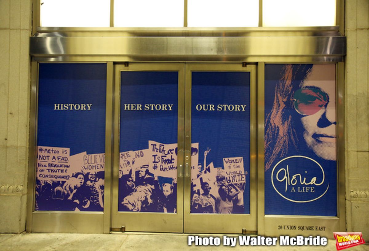 Theatre Marquee the Opening Night Performance for 'Gloria: A Life' on October 18, 2018 at the Daryl Roth Theatre in New York City. at 
