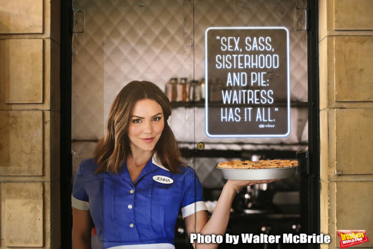 Theatre Marquee for Katharine McPhee starring in â€˜Waitress' at the Brooke Atkinson Theatre on April 10, 2018 in New York City. at 