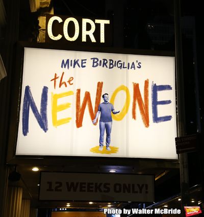 Theatre Marquee for "Mike Birbiglia's The New One" on October 17, 2018 at the Cort Th Photo