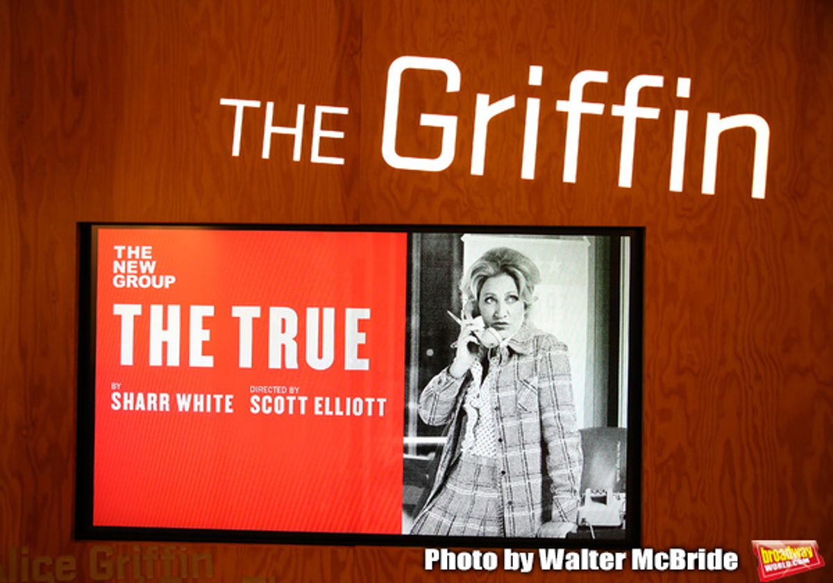 Theatre Marquee for the New Group World Premiere of 'The True' on September 20, 2018 at The Green Fig Urban Eatery in New York City. at 