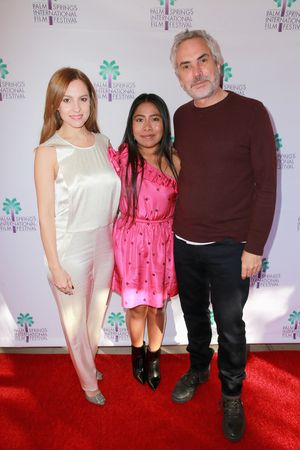 Marina De Tavira, Yalitza Aparicio, and Alfonso Cuaron Photo