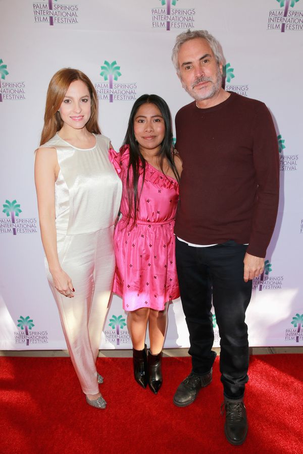 Marina De Tavira, Yalitza Aparicio, and Alfonso Cuaron Photo