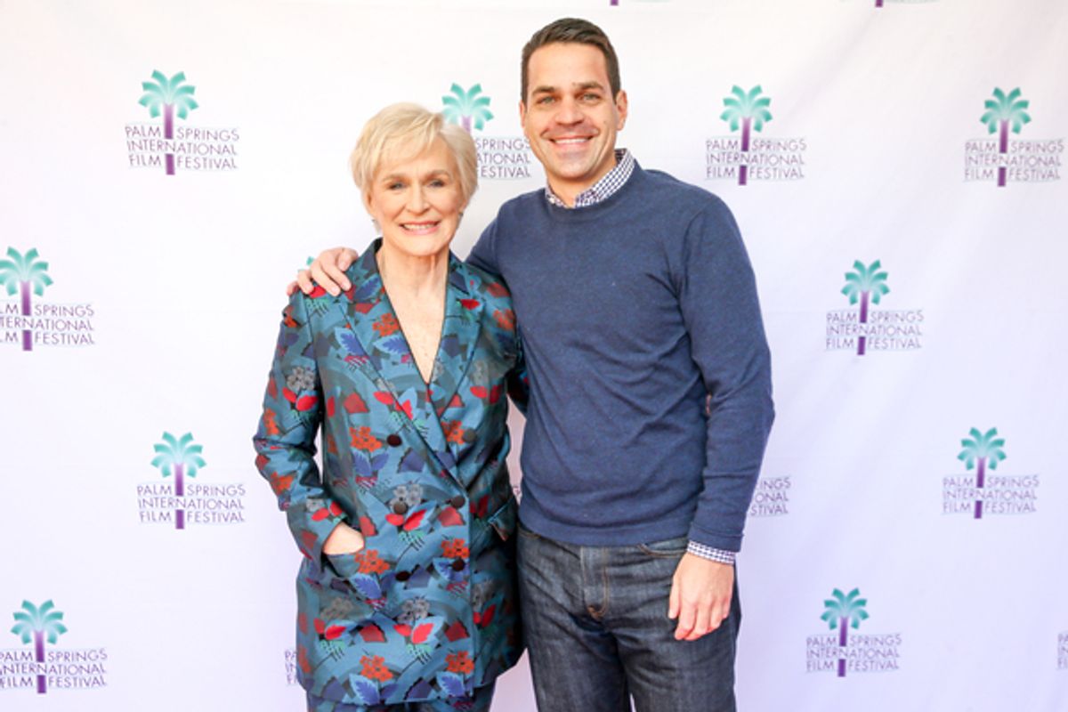 Glenn Close (L) and Dave Karger at 