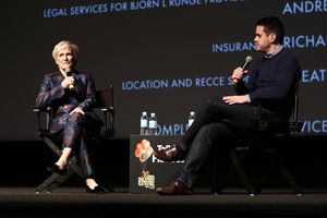 Glenn Close (L) and Dave Karger Photo