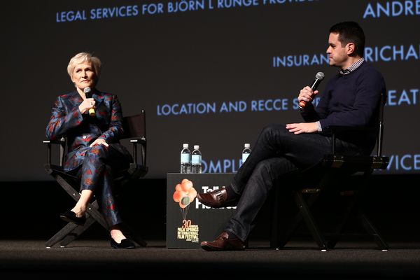 Glenn Close (L) and Dave Karger Photo
