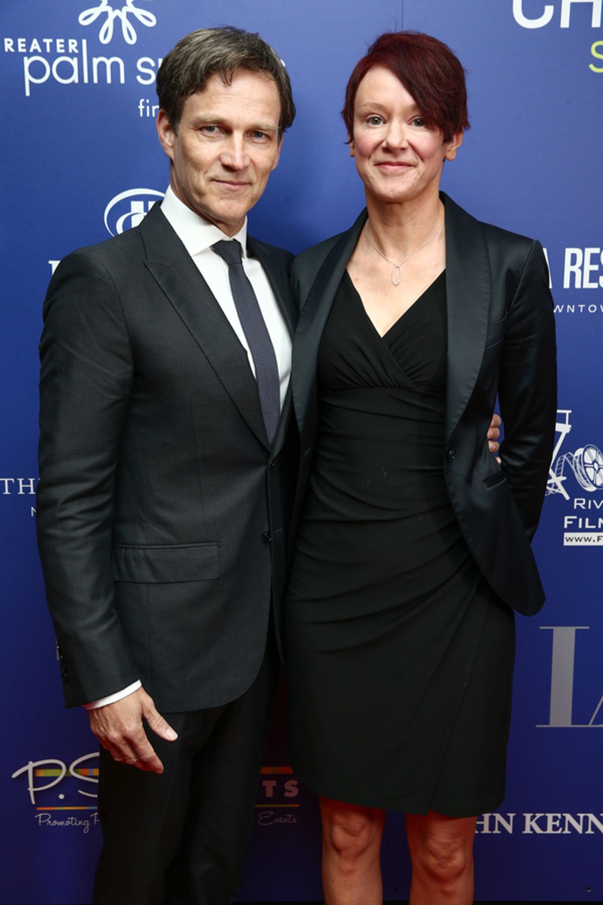 Stephen Moyer (L) and Cerise Larkin at 