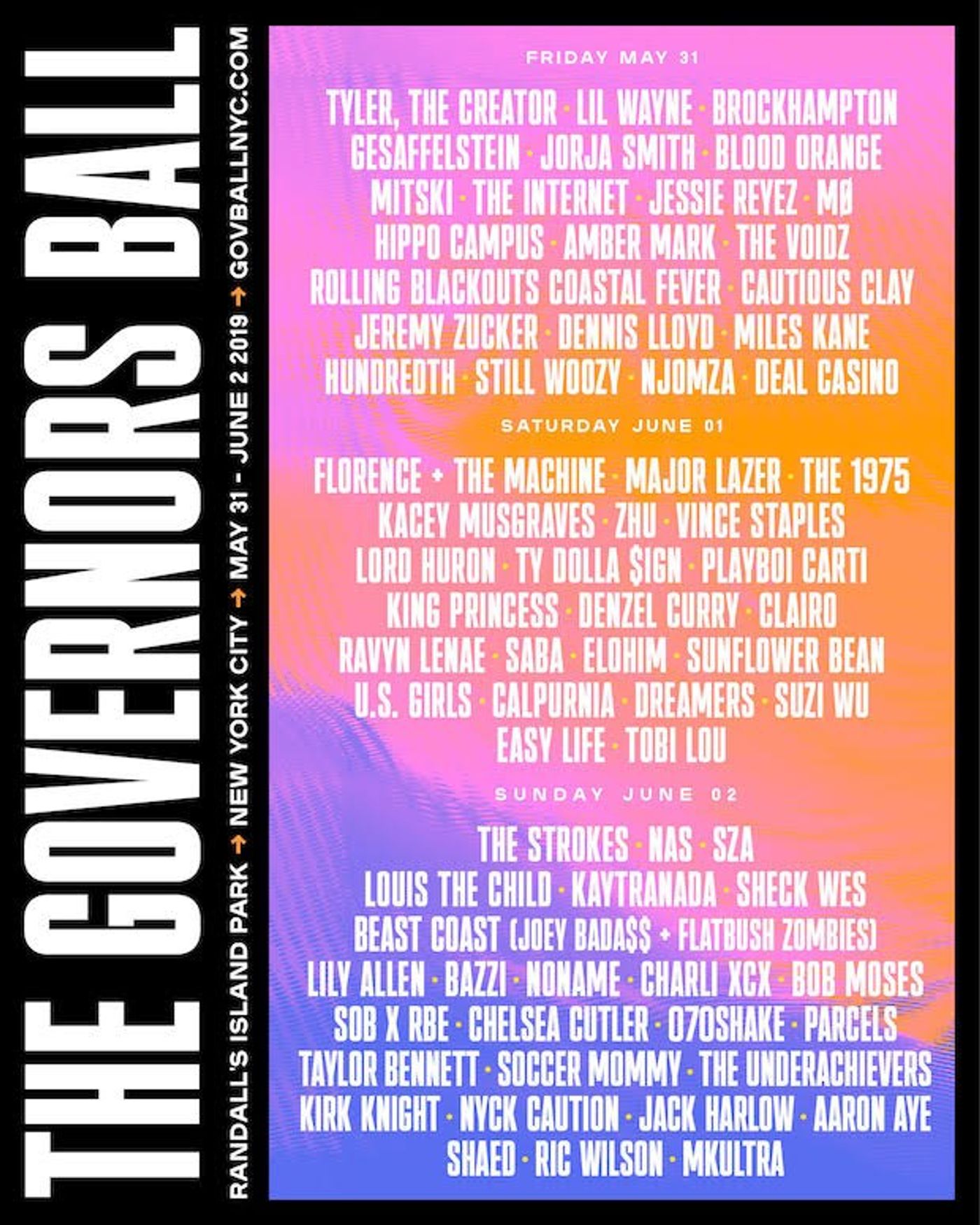 The Strokes, Tyler the Creator, Florence + the Machine to Headline GOVERNORS BALL  Image