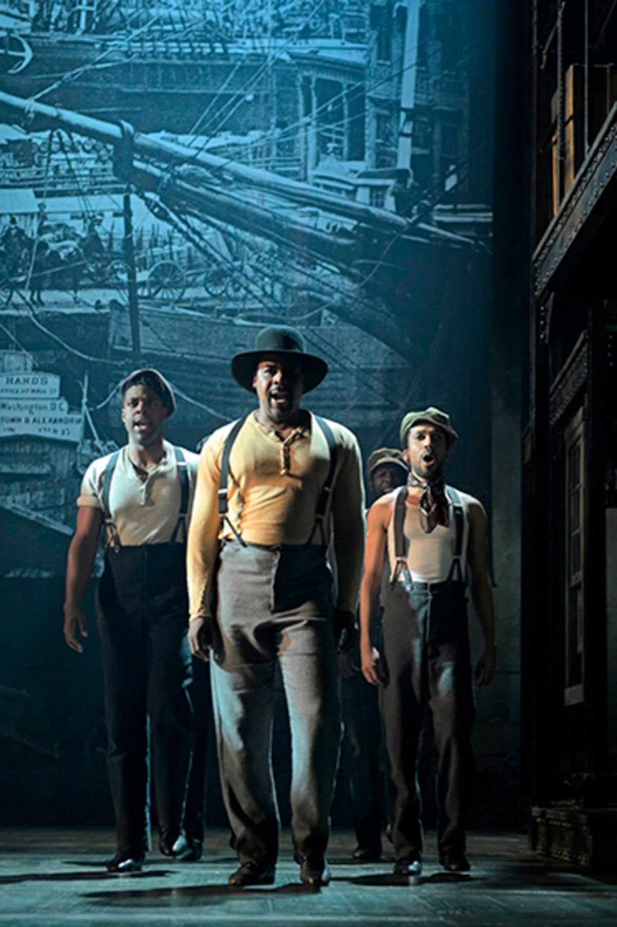 (l to r) Jacobi Hall (Levi Butler), Bernard Dotson (Camp Butler), and Clinton Roane (Ensemble) at 