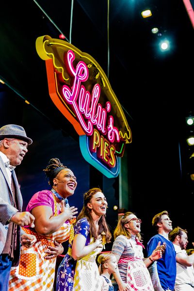 Sara Bareilles, Gavin Creel, and the cast of Waitress. Photo