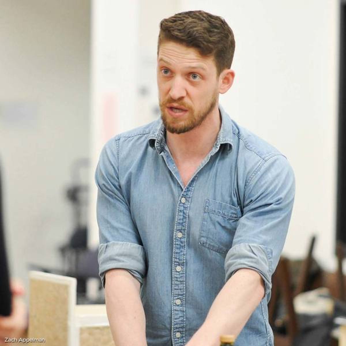 Zach Appelman in rehearsals for The Engagement Party. Photo by Liss Couch-Edwards.
 at 