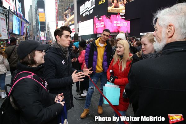 Stephanie Bissonnette and Kyle Selig with theatergoers  Photo