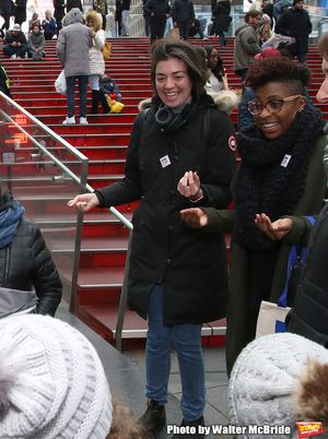 Barrett Wilbert Weed and TyNia Brandon with theatergoers @ BroadwayWorld Barrett Wilbert Weed and TyNia Brandon with theatergoers Photo