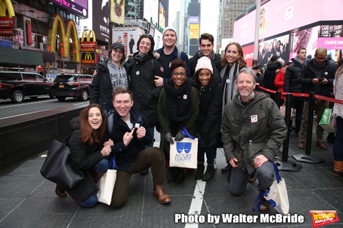 Actorsâ€™ Equity members Erika Henningsen, Stephanie Bissonnette, Josh Daniel, Barrett Wilbert Weed, Grey Henson, TyNia Rene Brandon, Kyle Selig, Kamille Upshaw, Andrea Burns and Stephen Bogardus at 