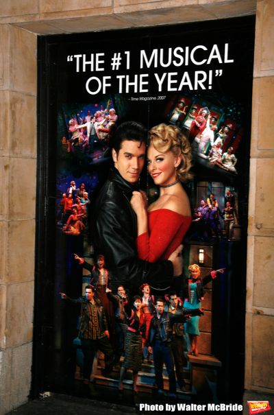 Derek Keeling & Ashley Spencer theatre poster for GREASE at the Brooks Atkinsoon Yhea Photo