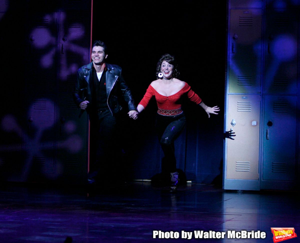 Derek Keeling & Anna Aimee White during bows asAmerican Idol Heartthrob Ace Young makes his Broadway Debut in the Broadway Revival of GREASE at the Brooks Atkinson Theatre in New York City.
 at 
