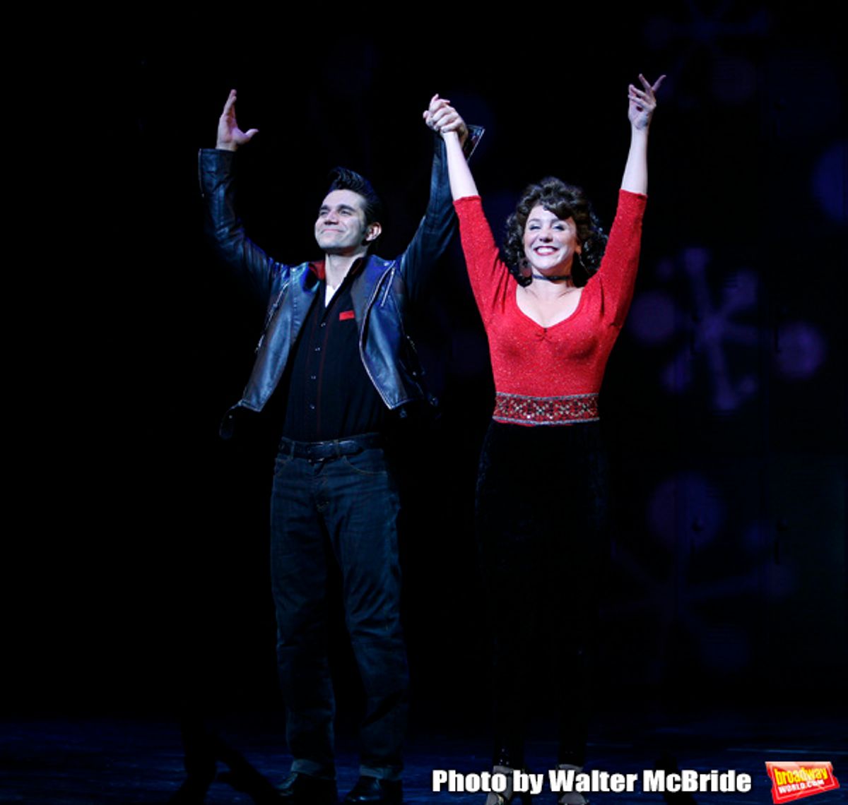 Derek Keeling & Anna Aimee White taking bows during American Idol Heartthrob Ace Young makes his Broadway Debut in the Broadway Revival of GREASE at the Brooks Atkinson Theatre in New York City.
September 11, 2008 at 
