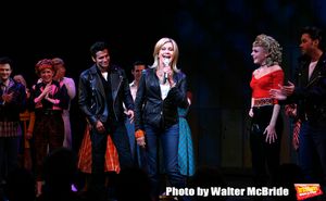 Olivia Newton-John is headed back to Rydell High to promote Breast Cancer Awareness after the Curtain Call for GREASE at the Brooks Atkinsoon Yheatre in New York City.
October 7, 2008
( pictured: Olivia Newton John, Derek Keeling, Ashley Spencer, Ace Yo @ BroadwayWorld Olivia Newton-John is headed back to Rydell High to promote Breast Cancer Awareness a Photo