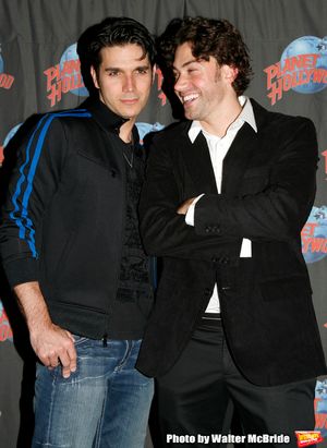 Derek Keeling & Ace Young attend American Idol Heartthrob Ace Young after making his Broadway Debut in the Broadway Revival of GREASE at the Brooks Atkinson Theatre presented Planet Hollywood Times Square with a T - Bird Leather Jacket as a donation to th @ BroadwayWorld Derek Keeling & Ace Young attend American Idol Heartthrob Ace Young after making his Photo