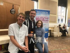 Jack McBrayer, BroadwayWorld's Jamie Body and Laura Baldwin Photo