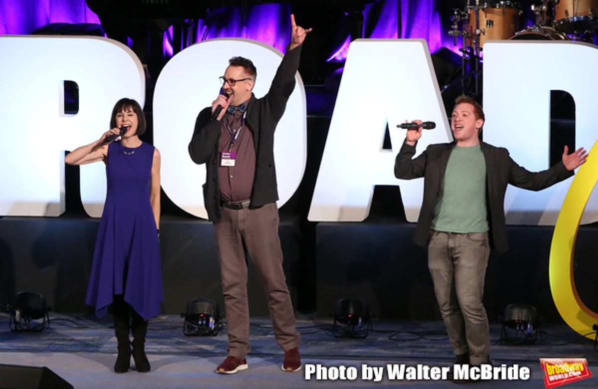 Susan Egan, Ben Cameron and Ethan Slater at 