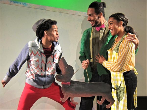 Peter (played by Justin Jorrell) shows off his whistling skills to his dad (played by Photo