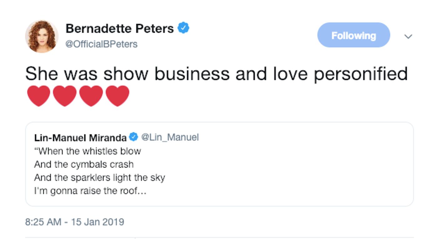 Broadway Mourns the Loss of Carol Channing Broadway Mourns the Loss of Carol Channing Image