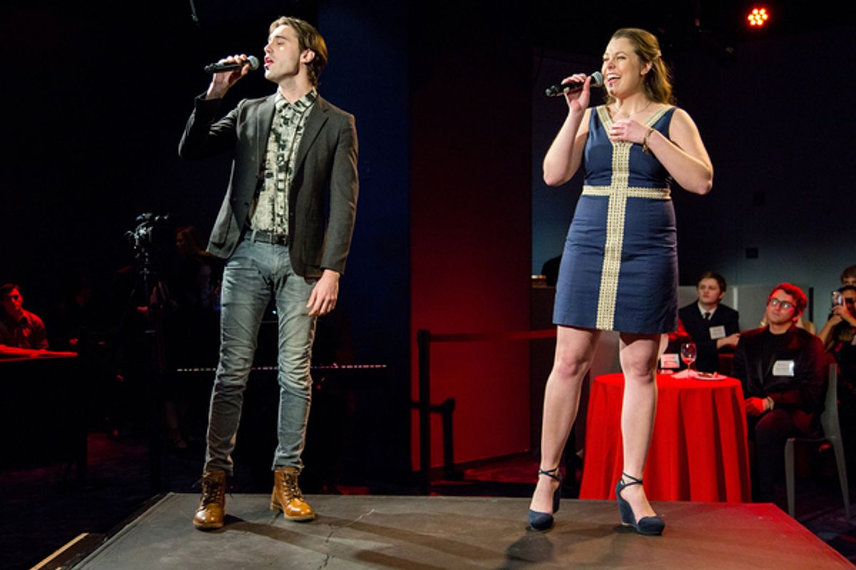 Elizabeth Romero and Ryan McCartan at 