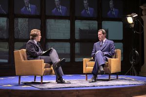 David Frost (Jeremy Webb) interviews Richard Nixon (Allen McCullough) @ BroadwayWorld David Frost (Jeremy Webb) interviews Richard Nixon (Allen McCullough) Photo