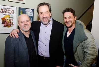 From left, director Dexter Bullard, cast member Ian Barford  and actor James Franco  Photo