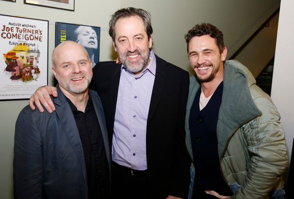 From left, director Dexter Bullard, cast member Ian Barford  and actor James Franco  Photo