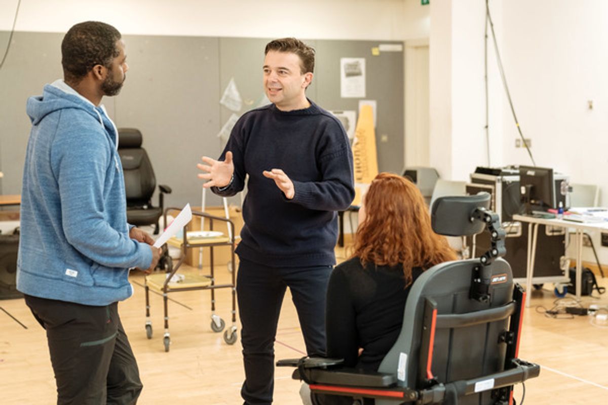 Edward Hall with Adrian Lester and Katy Sullivan at 