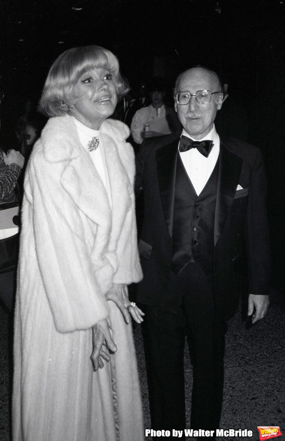 Carol Channing and Sammy Cahn attend the Songwriters Hall Of Fame held on March 28, 1982 at the Hilton Hotel in New York City.  at 