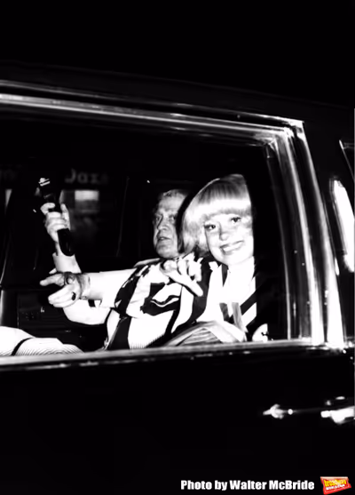Carol Channing with her Husband leaving Sardi's Restaurant in their Car / Limo in Tim Photo