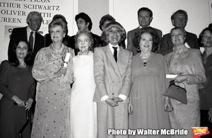 Adolph Green, Betty Comden, Al Pacino, Jerry Herman, Burgess Meredith, Susan Strassbe Photo