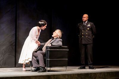 Alejandra Escalante, Richard Elmore, and Chris Butler in Othello.
 Photo